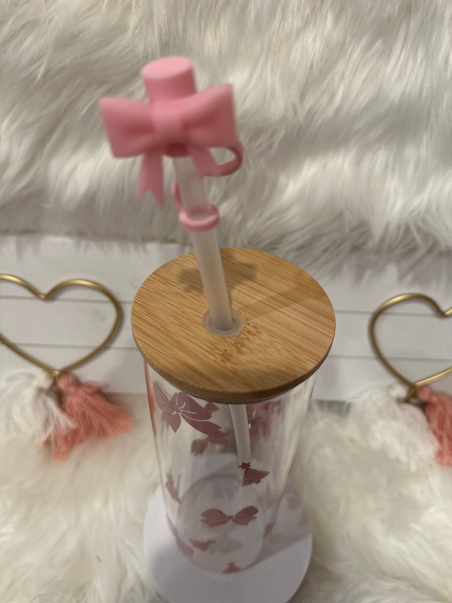 PINKMAS BOWS GLASS