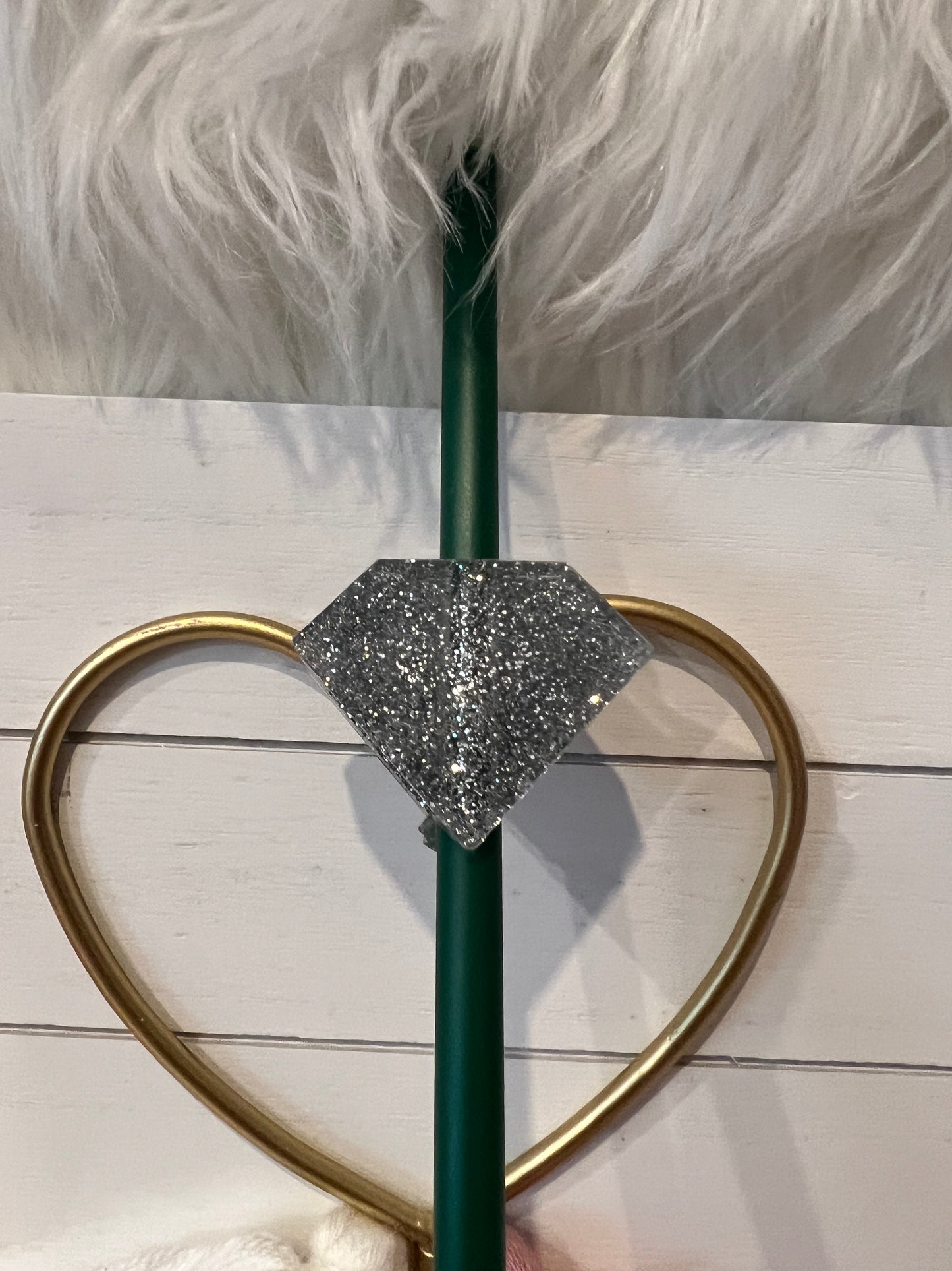 SILVER DIAMOND STRAW ACCESORIES
