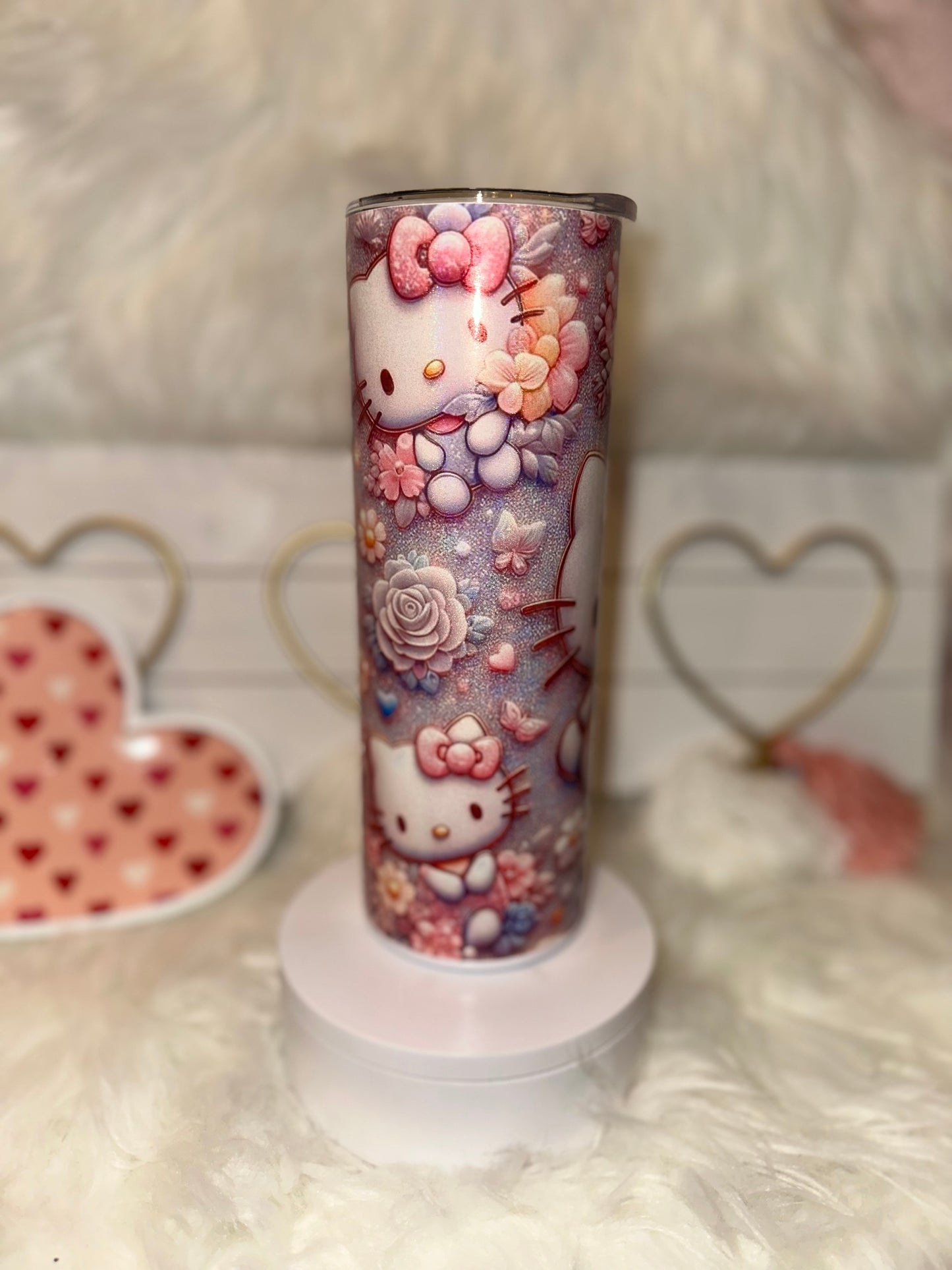 HELLO KITTY GLITTER 3D FLORAL