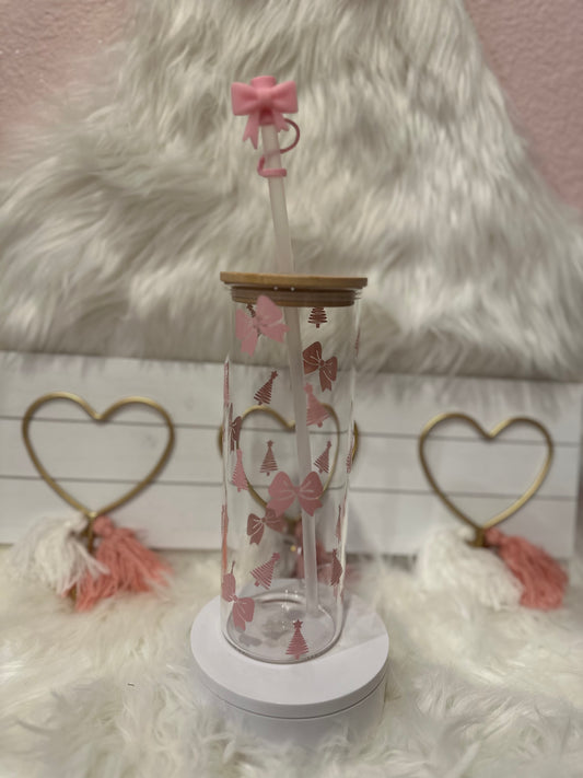 PINKMAS BOWS GLASS