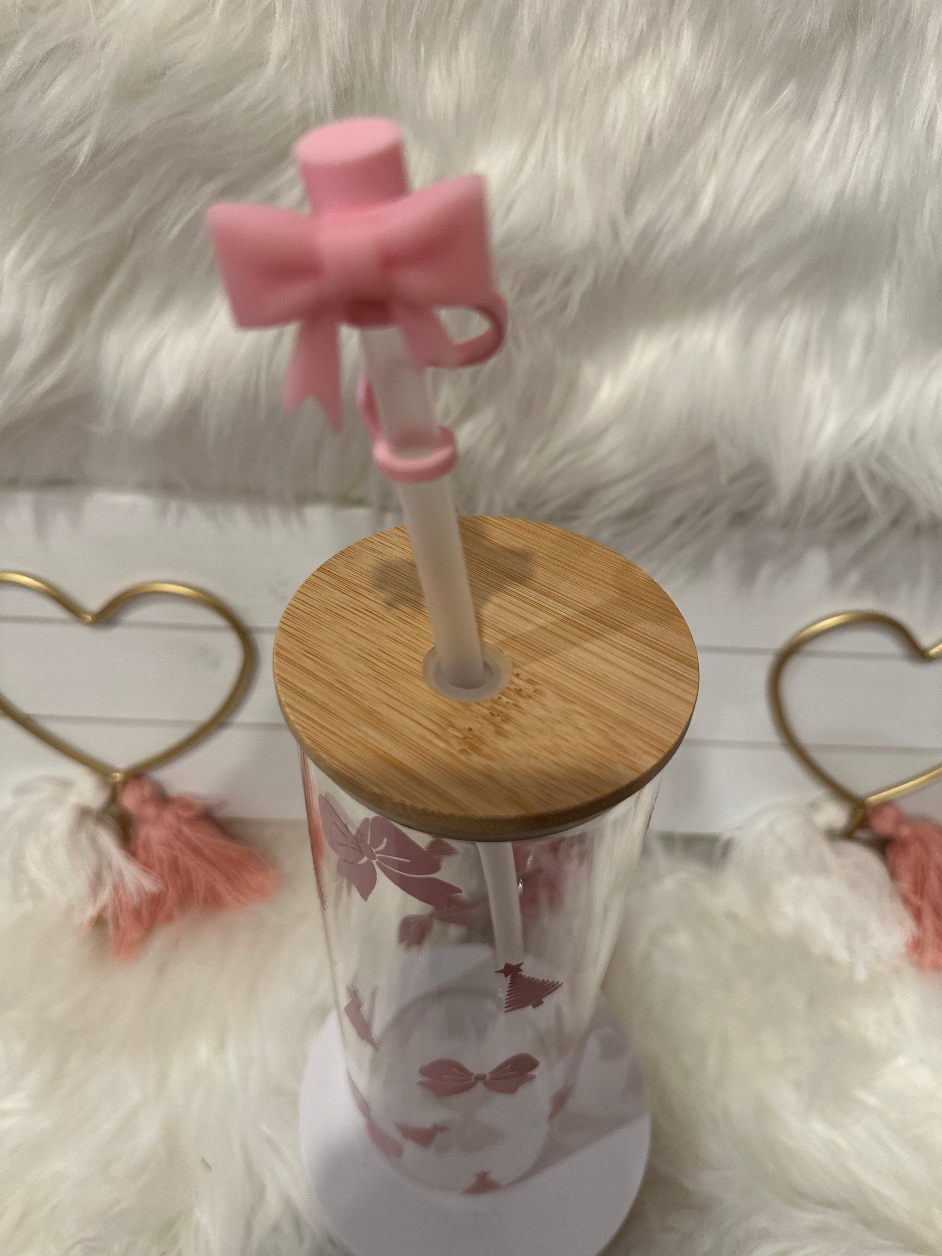 PINKMAS BOWS GLASS